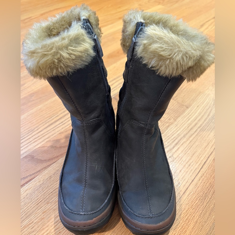 Merrell Wild Dove Women Chocolate Brown Faux Fur-Trimmed Winter Waterproof Boots